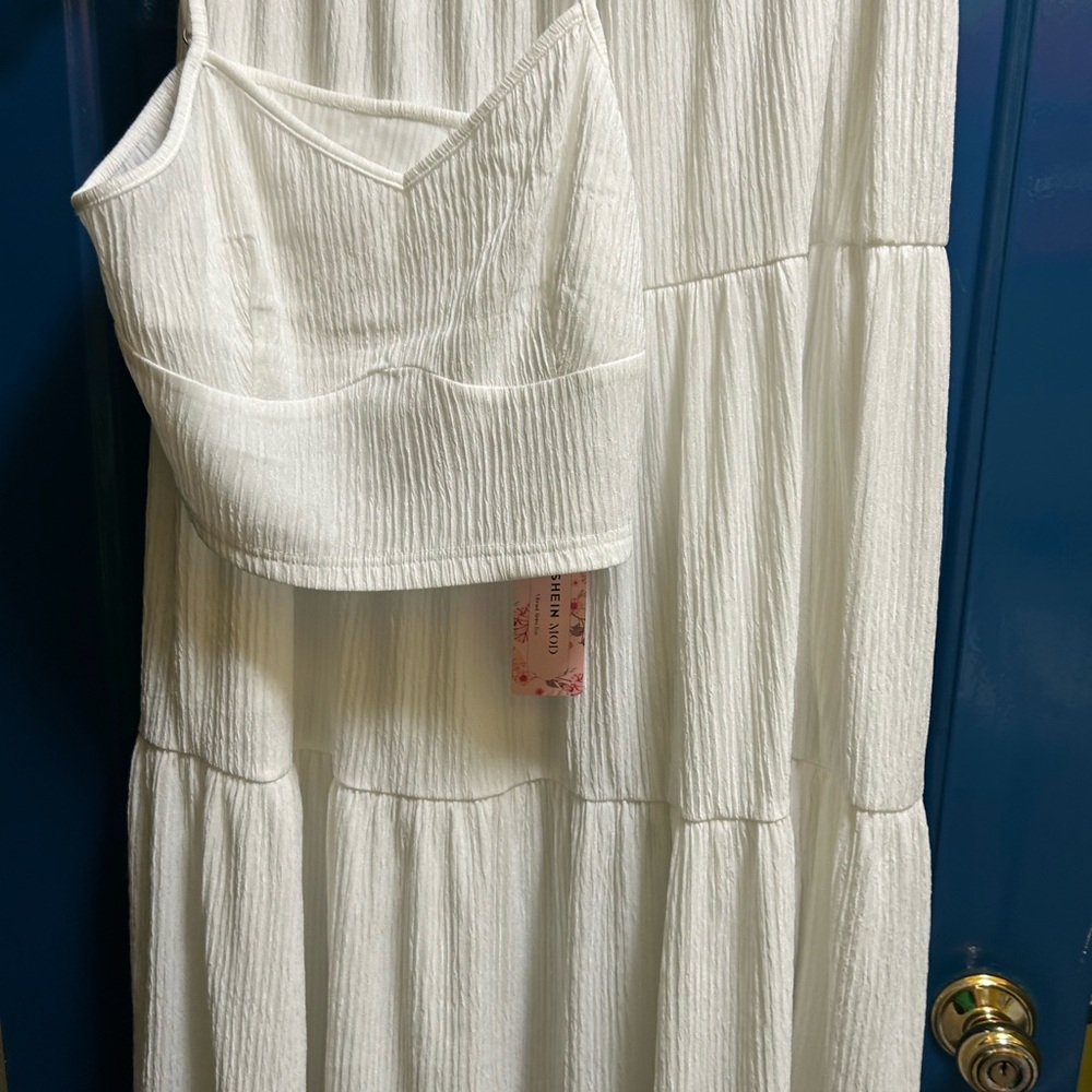 White Textured Two-Piece Set